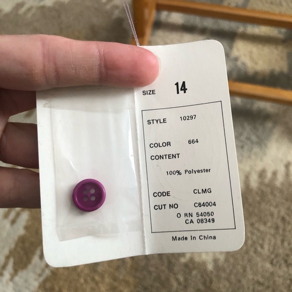 Vintage Christian Dior Pleated Front Blouse Purple Sz 14 NWT! - Picture 6 of 10